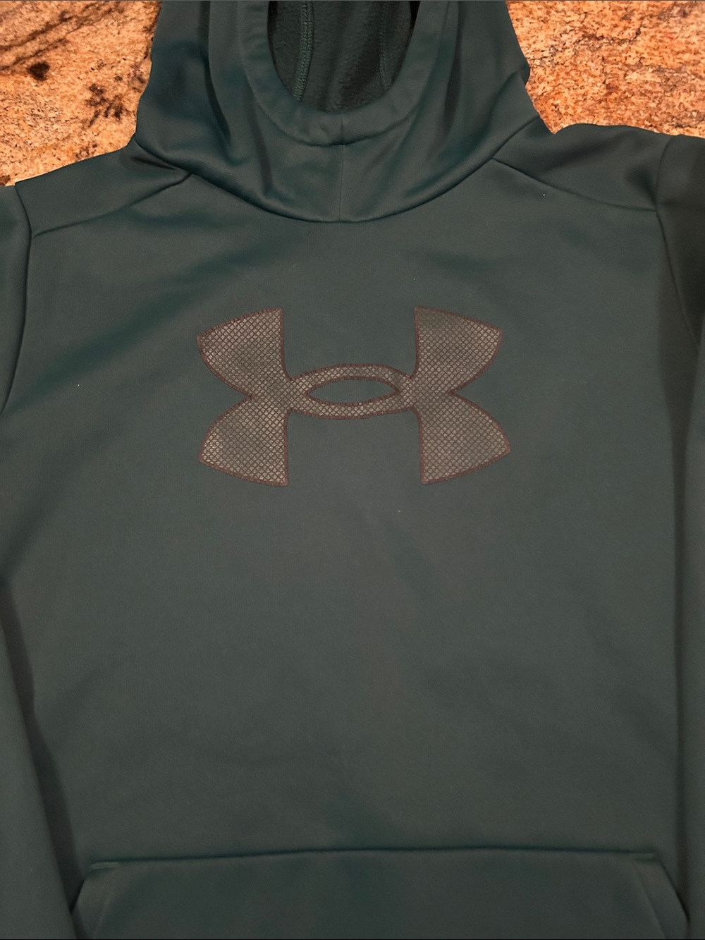 Under Armour Hunter Green Hooded Pullover with Logo